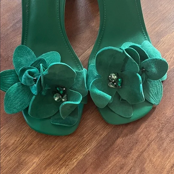 Wore once Steve Madden Teal Floral Heels - Picture 12 of 12